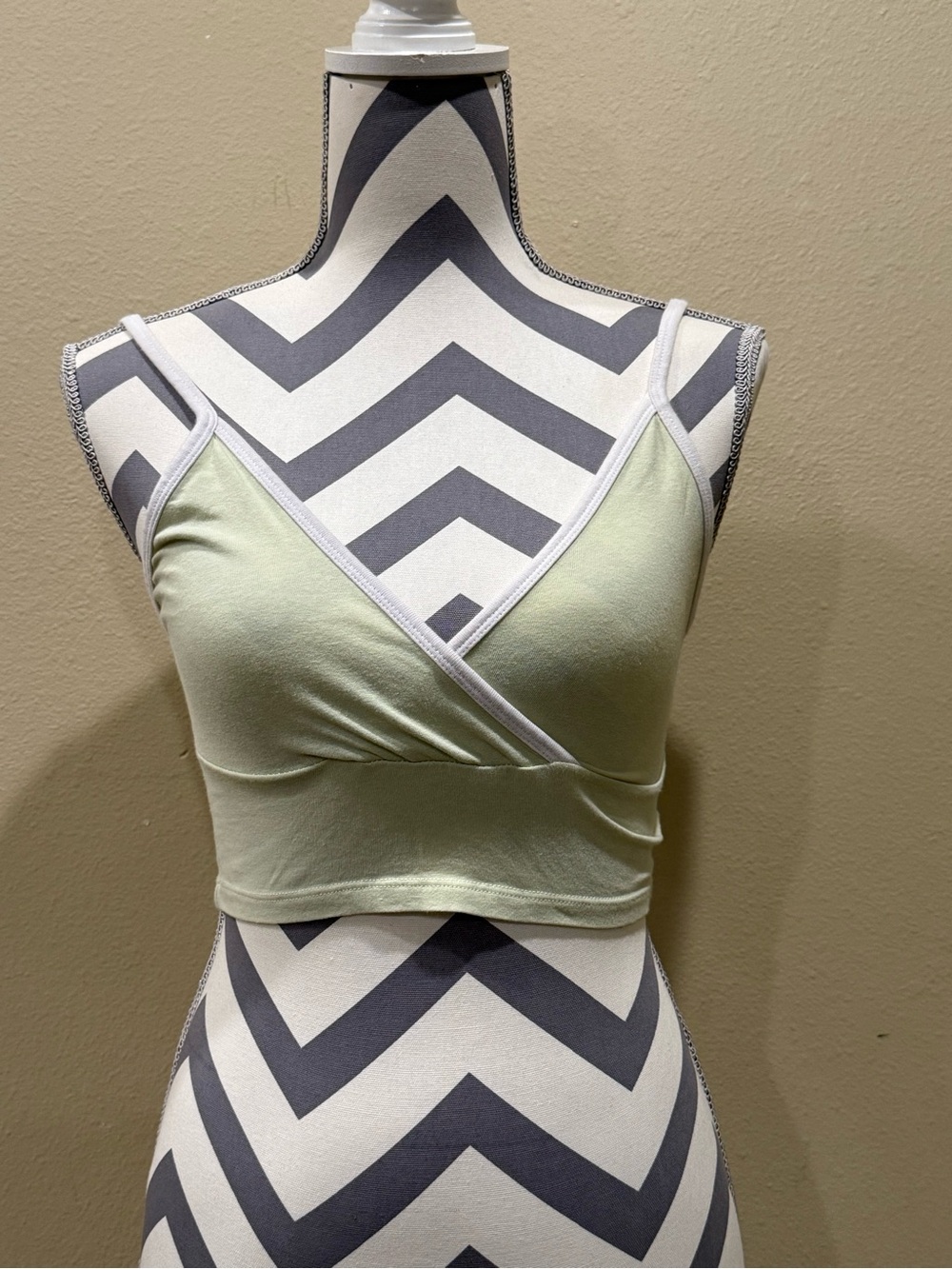 Brandy Melville Light Green Wrap Crop Cami